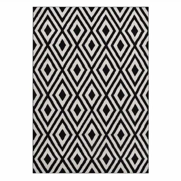 Corrigan Studio® Black & White Diamond Design Area Rug Wayfair